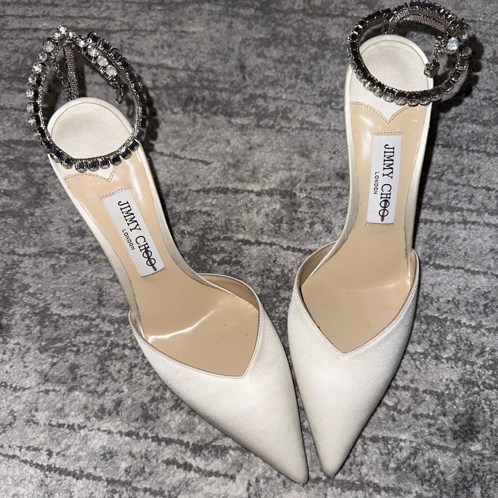 Jimmy Choo Saeda 100 Embellished Pointed Toe Pumps
